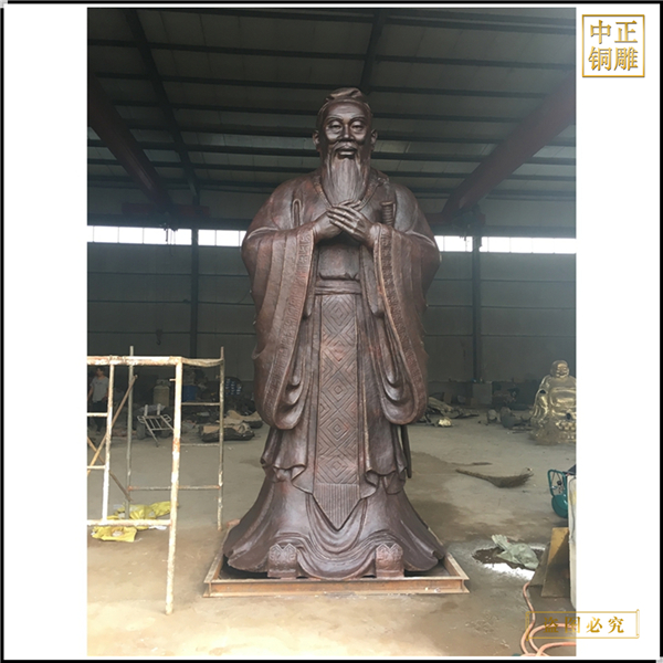 校園孔子教學雕塑擺件